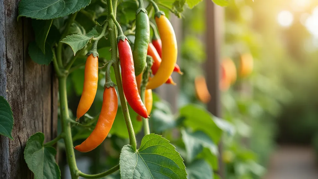 Climbing bean plant