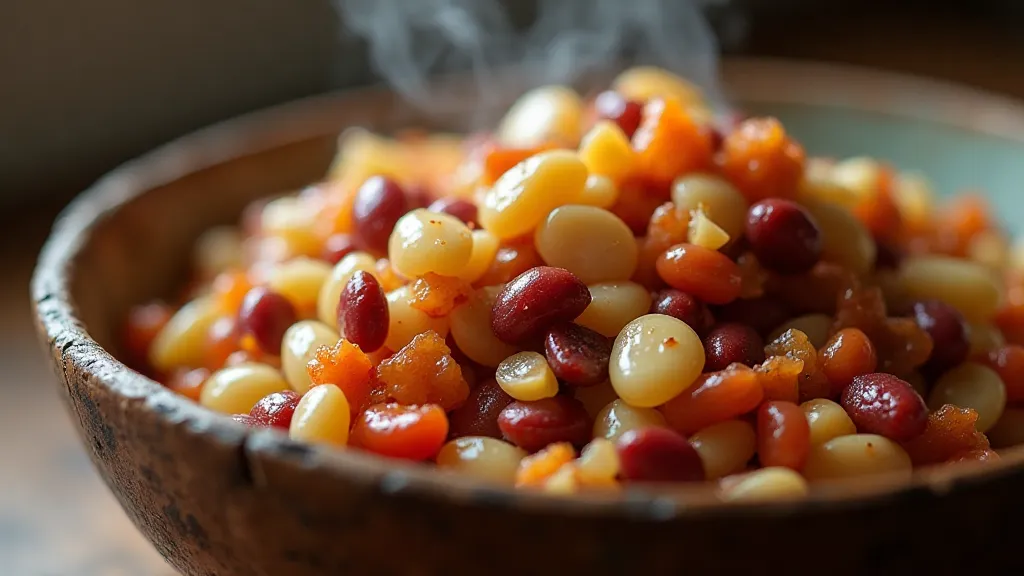 Bowl of cooked heirloom beans