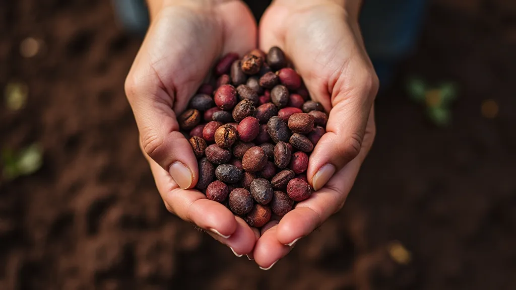Hand holding a collection of heirloom beans