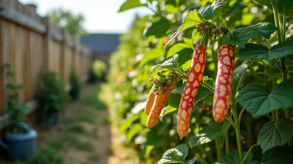 Jacob's Cattle bean plants growing in a garden