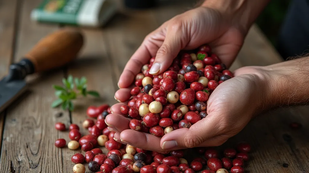 Hand sorting Jacob's Cattle beans