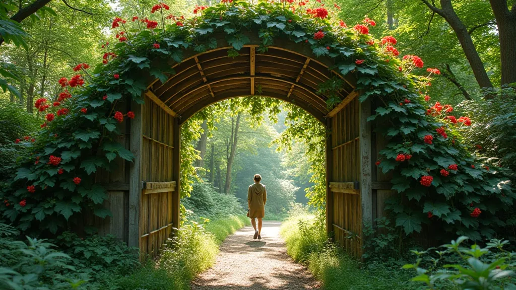 Scarlet Runner bean covering an archway