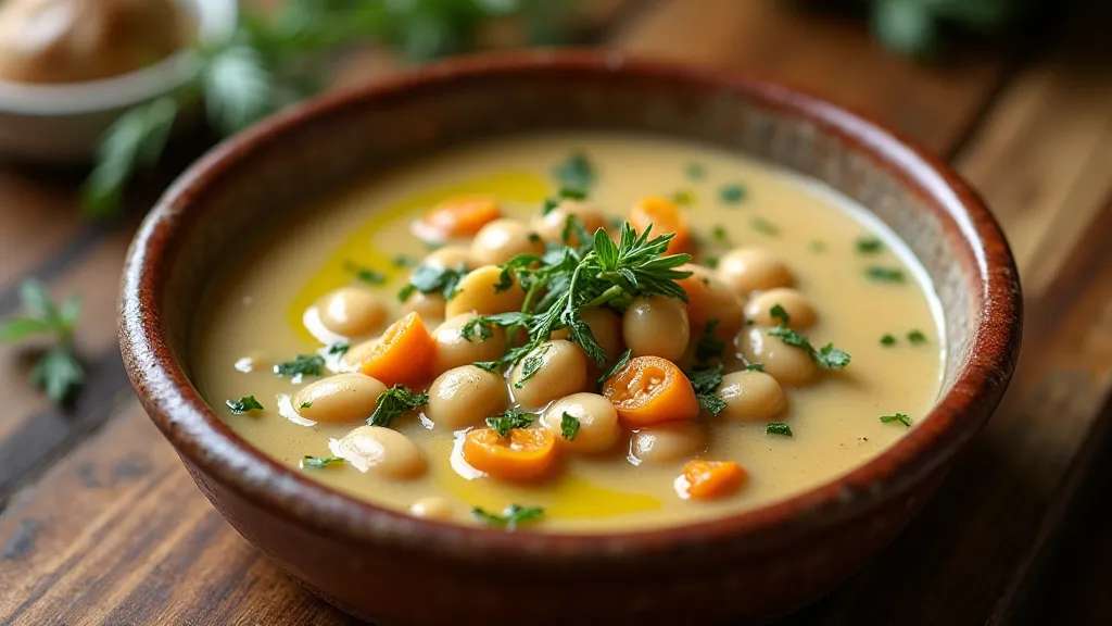 Bowl of white bean soup